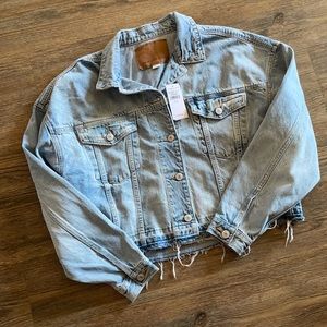 American Eagle Cropped Denim Jacket - Size S